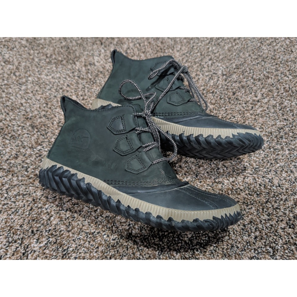 EUC Sorel Out N About Duck Boots Black Waterproof NL3069-010 Womens 8.5 Nice